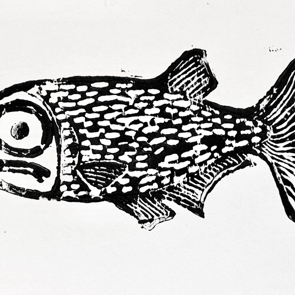 Fish Lino Print