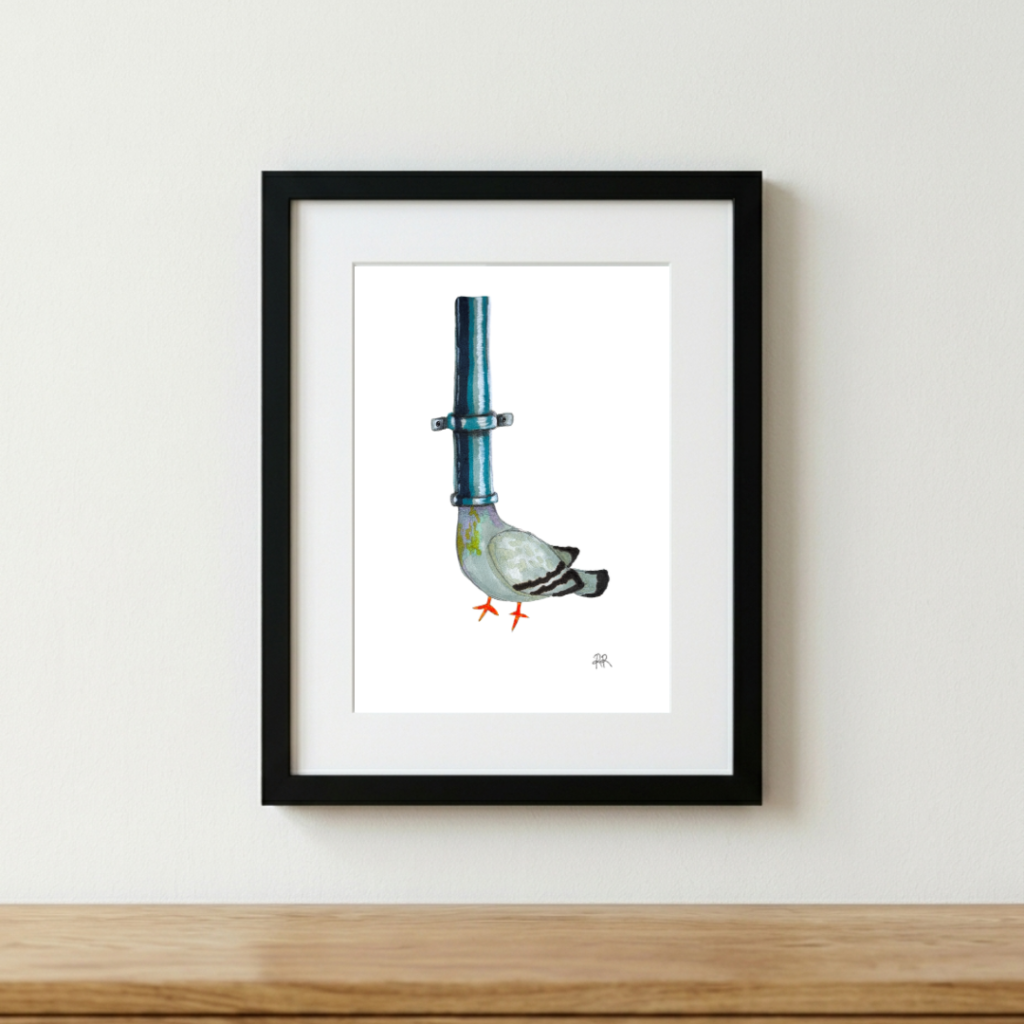 Pidge in a Pipe Print